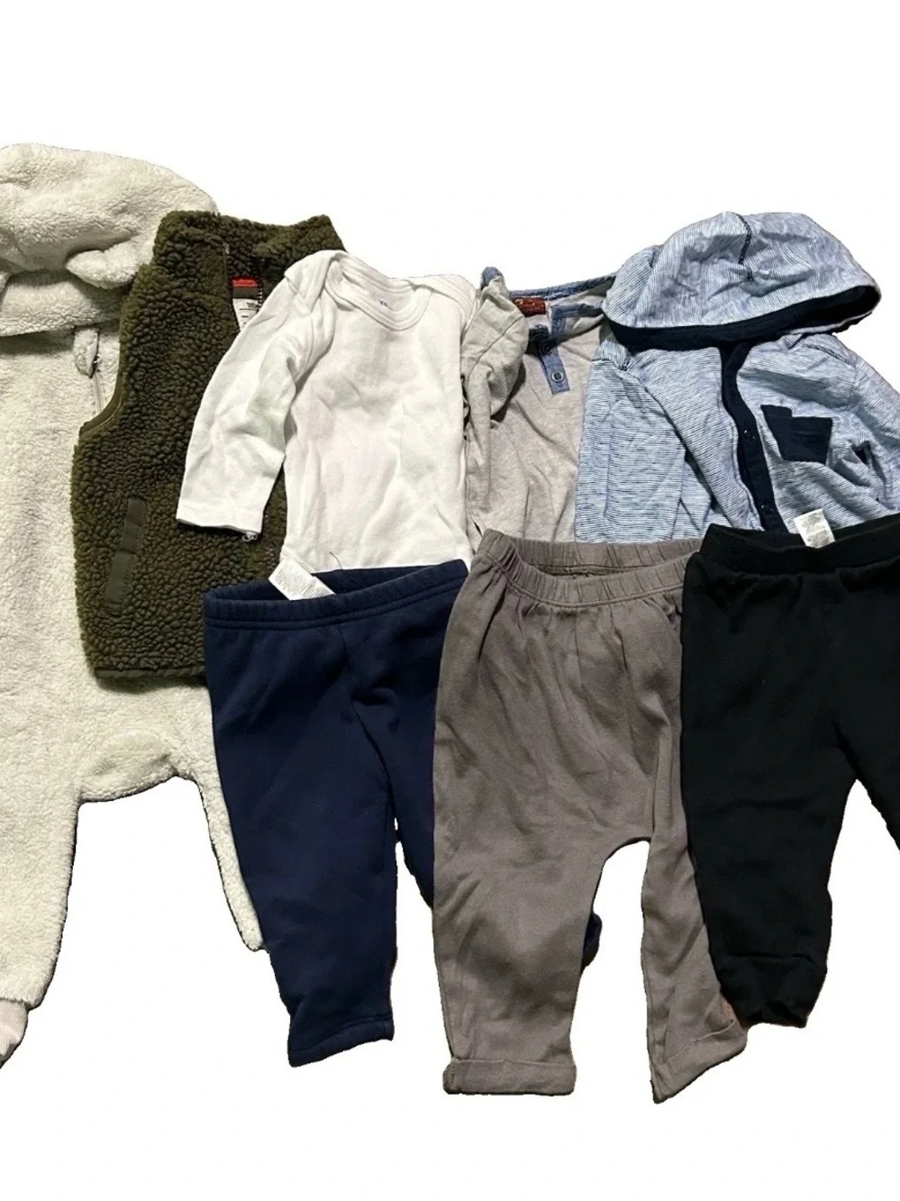 Baby Boy Fall Winter Vest Bodysuits Pants Size 6-9 Months